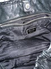 PRADA Nappa Gaufre Antik - Black Hobos Handbag